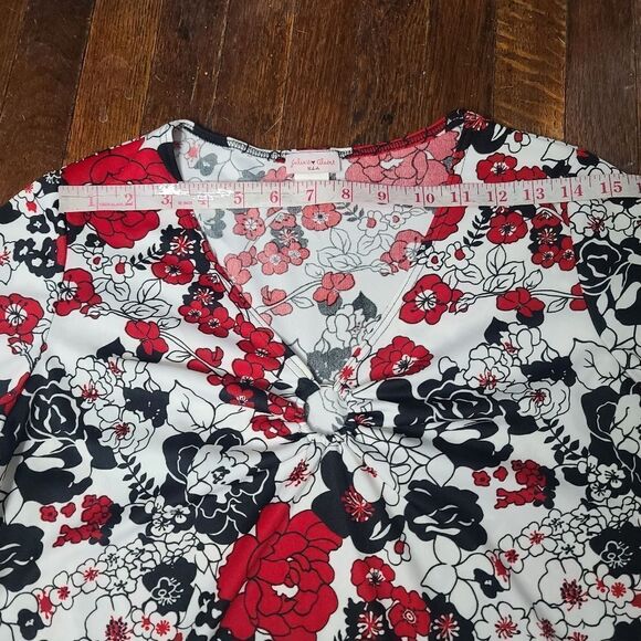 Vintage 90s Y2K Boho Floral Bell Sleeve Asymmetrical Hippie Top - Picture 9 of 12